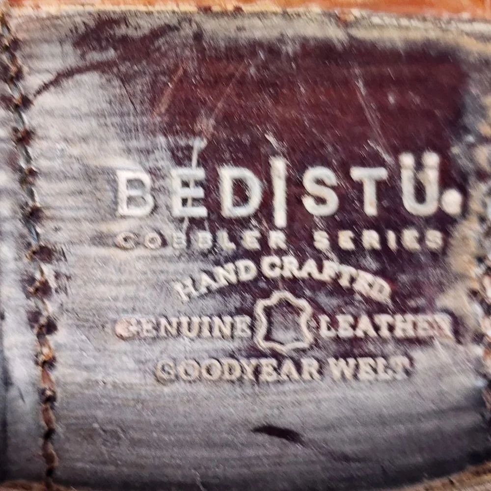 BED‎ STU NIB Gogo Distressed Leather Mid-Calf Boots 8.5 Brown White